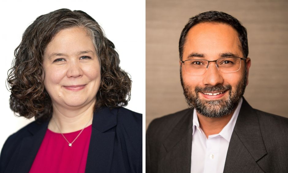 Jill Collet Riester and Raman Arora smiling
